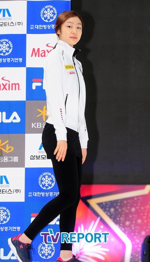 [T포토] 김연아 탄탄한 바디라인이 돋보여~(귀국 기자회견)