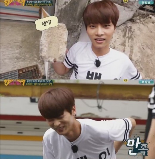 '히트제조기' 빅스 엔, '돌백이'란 애칭 답게 돌과 함께 촬영