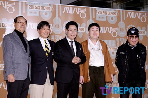 [T포토] 이익균-김세환-윤형주-송창식-조영남 전설의 쎄시봉