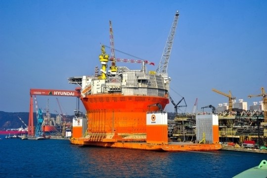 현대重, 100만 배럴급 원통형 FPSO 완공