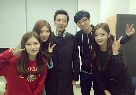 DIA(다이아) 예빈 은진 채연, ‘투유프로젝트-슈가맨’ 유재석 유희열과 대기실 인증샷