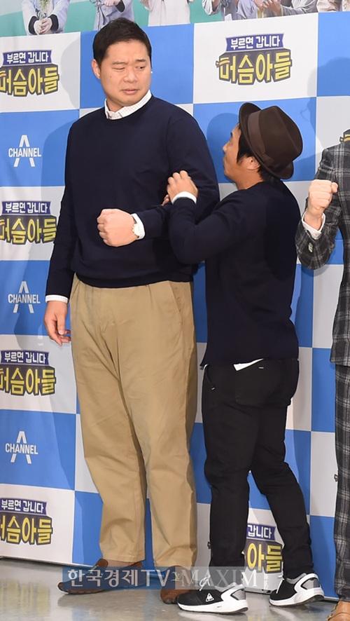 [포토]합성이 아니야…양세형-현주엽-김병만, 30cm 차이가 만든 山