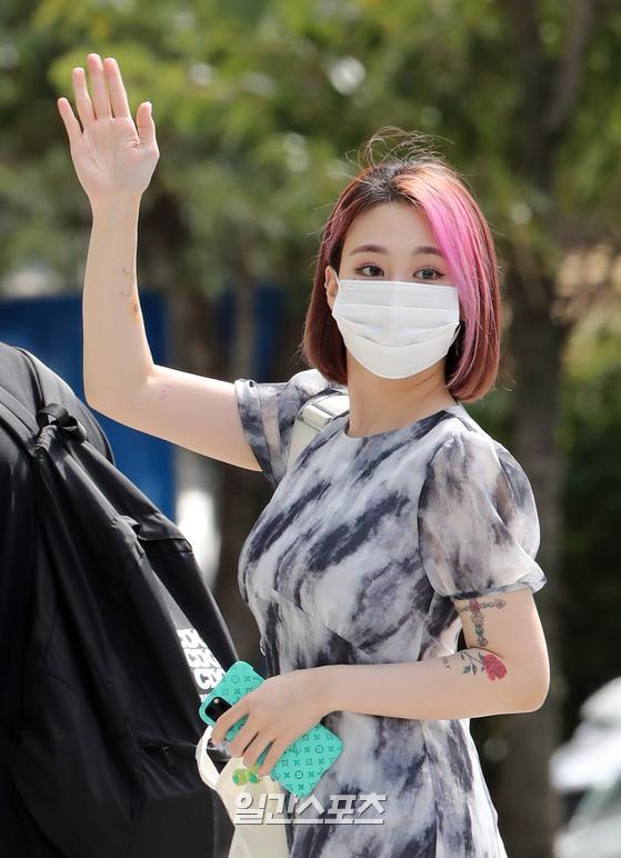[포토] 제이미 문신과 헤어컬러 깔맞춤
