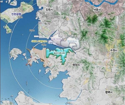 송산그린시티, 주택 6만가구 2010년 분양