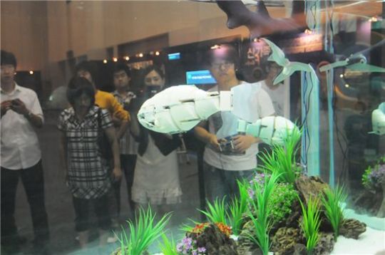물 속에서 헤엄치는 물고기 로봇 등장