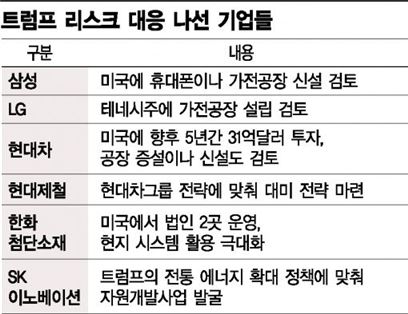[트럼프리스크 대응나선 기업들] 전·차, 공장 신증설…철·화, 고용 확대 방점