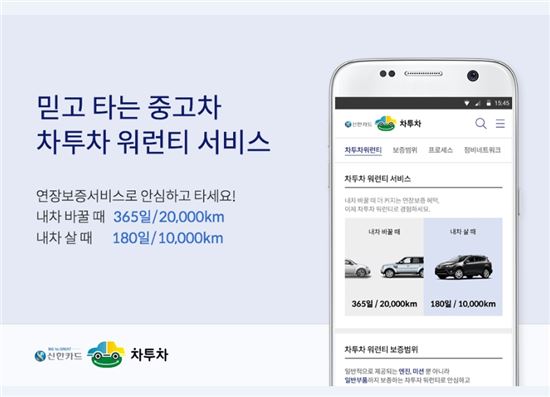 중고차 최대 365일/2만km 연장보증… 신한카드-차투차 워런티 서비스 개시