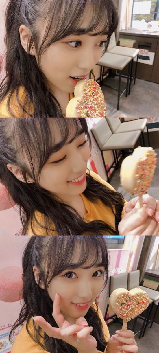 [#스타샷]아이즈원 야부키 나코, 하트 아이스크림 하나로 심쿵