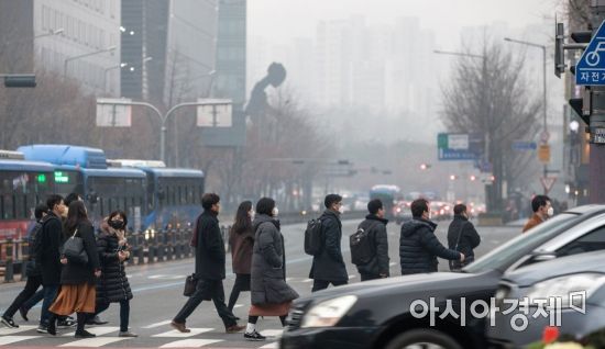 [포토]미세먼지에 싸인 도심