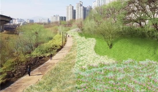 청계천 제방 매화·장미 가득한 초화원 조성