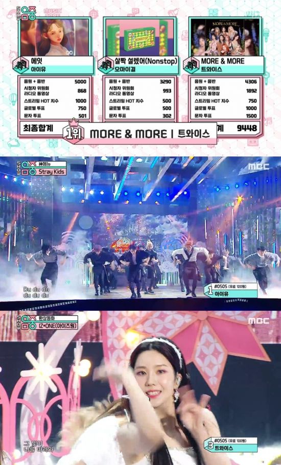 음악중심 트와이스, 출연없이 1위...아이즈원-스트레이키즈 컴백 무대