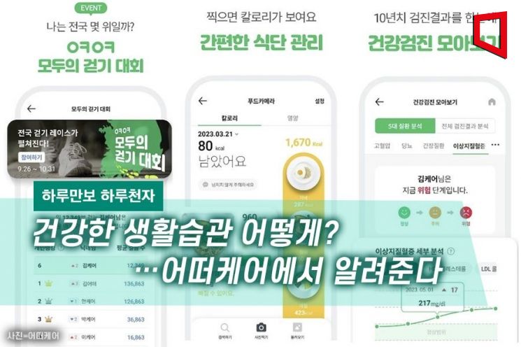 [하루만보 하루천자]건강한 생활습관 어떻게?…어떠케어에서 알려준다