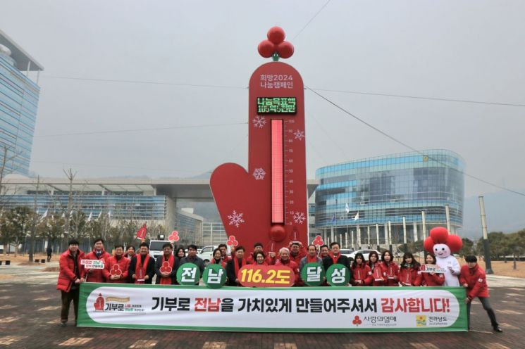 광주·전남 사랑의 온도탑 100도 이상 달성