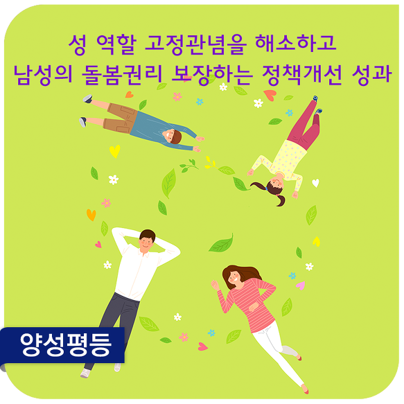 ？성 역할 고정관념을 해소하고 남성의 돌봄권리 보장하는 정책개선 성과 - 「2016년 성별영향분석평가 종합분석 결과」 발표 -