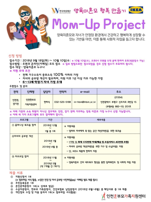 이케아 코리아, ‘맘업 프로젝트’로 양육미혼모 지원한다