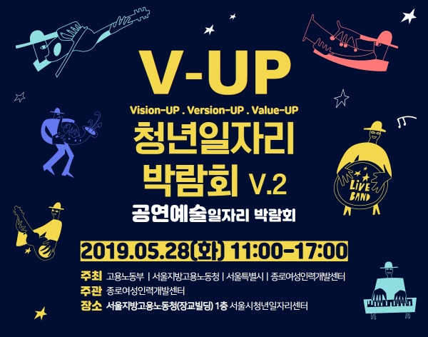 종로여성인력개발센터, V-UP 청년일자리 박람회–공연예술일자리박람회 28일 개최