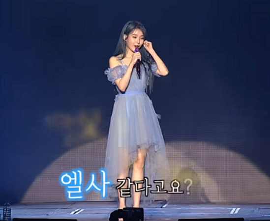 블루 헤어+파란 드레스로 엘사라는 팬들 말에 아이유의 반응은?