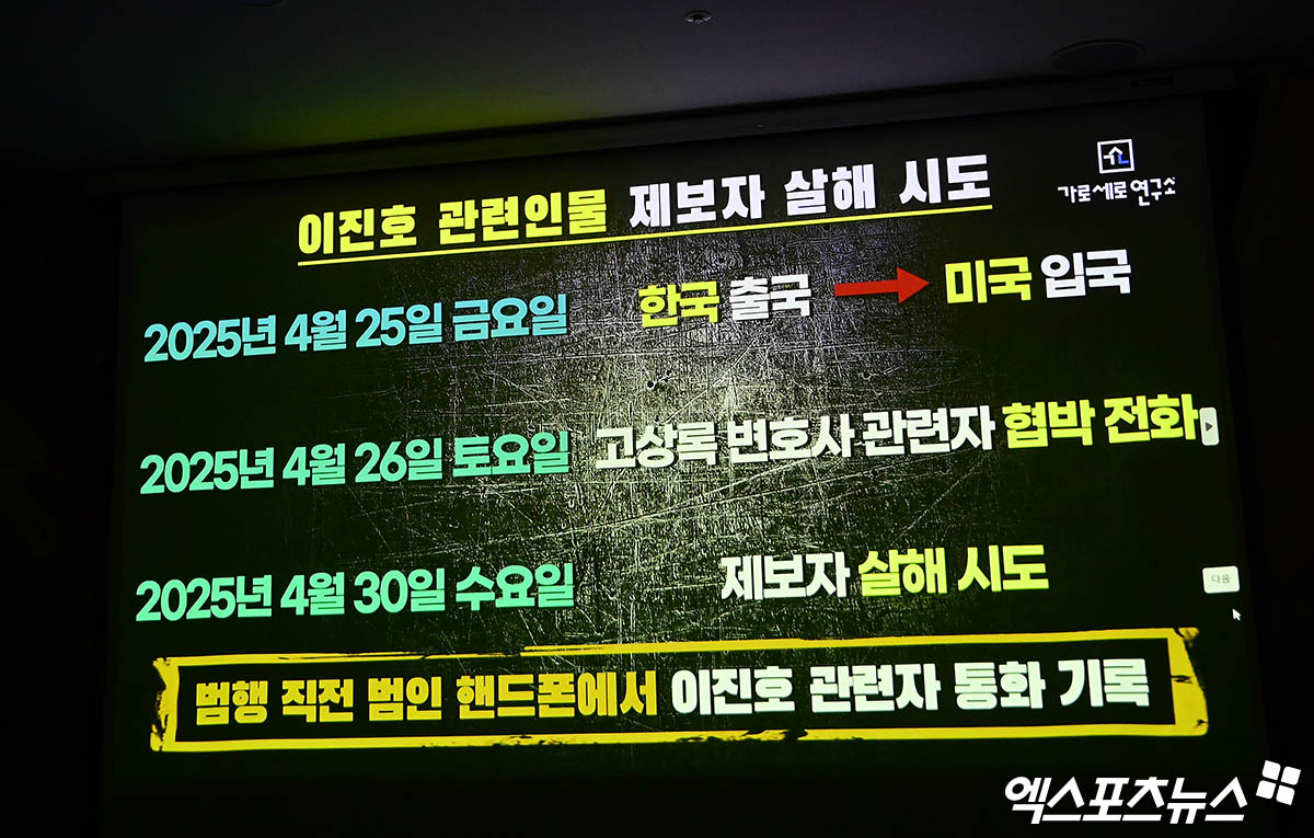가세연 공개 '이진호 관련인물 제보자 살해 시도'[포토]