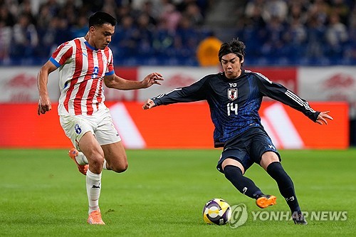 日 2연패 위기, '네덜란드 득점 1위'가 구했다…'우에다 극장골' 일본, 파라과이와 2-2 극적 무승부
