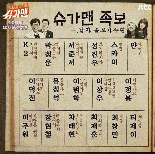 슈가맨 비밀 족보 공개, 차태현부터 최창민까지...진짜 나오나