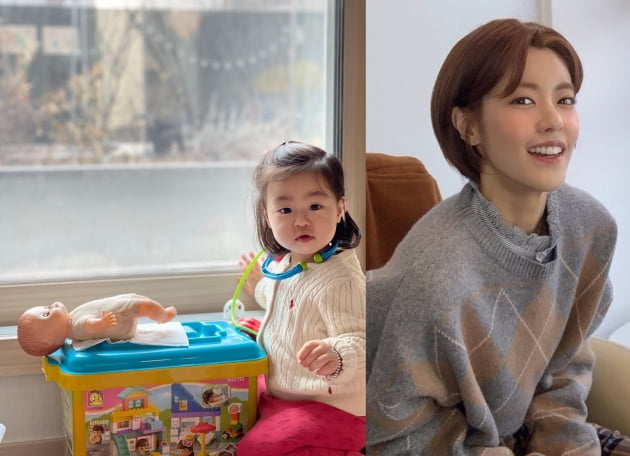 이윤지 둘째 딸, 치과의사 아빠 이어 소아과 의사 되려나…쏘울쓰앵님 [TEN★]