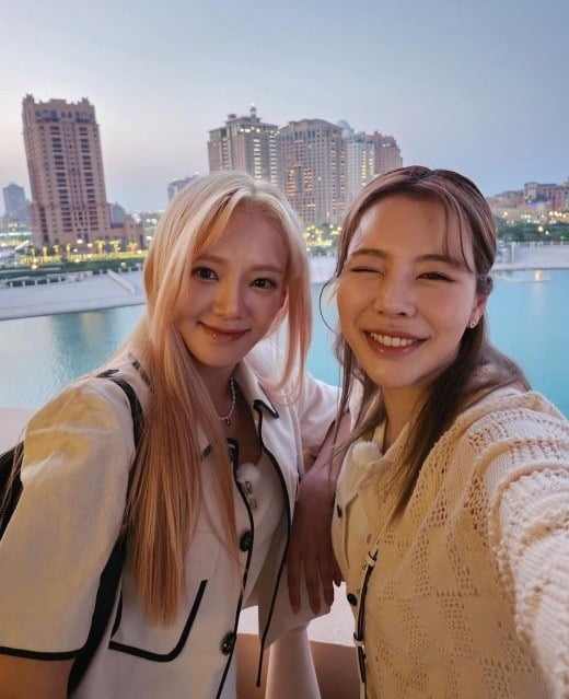 소녀시대 효연·써니, 허니문 카타르 여행…눈부신 시티뷰[TEN★]