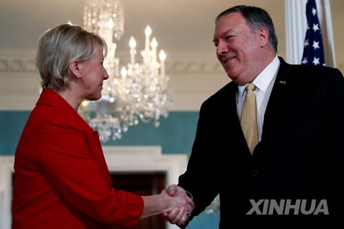 U.S.-WASHINGTON D.C.-POMPEO-SWEDEN-FM-MEETING