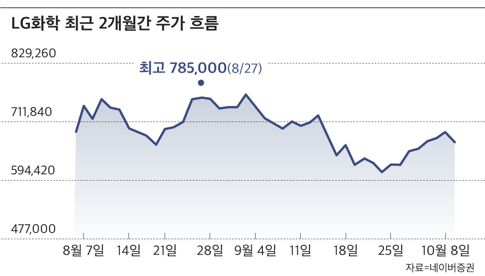 LG화학, 최대 실적에도 주가 3% 하락… 주주 달래기 안통했다