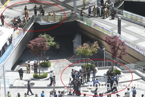 [동아포토]고양종합터미널 화재 ‘사고현장 두 모습’