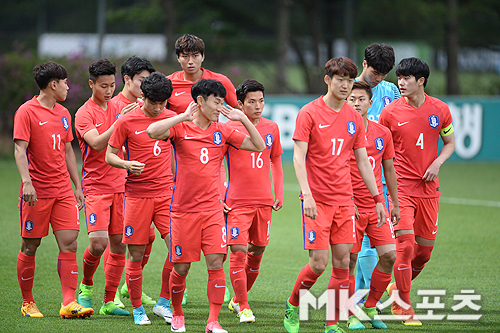 연습 경기 준비하는 U-20 축구대표팀 [MK포토]