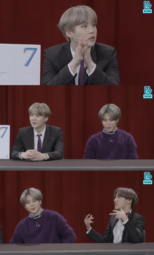 BTS 슈가 “‘인터루드 섀도우’ 작업 당시 지민 응원→큰 힘 됐다”(V라이브)