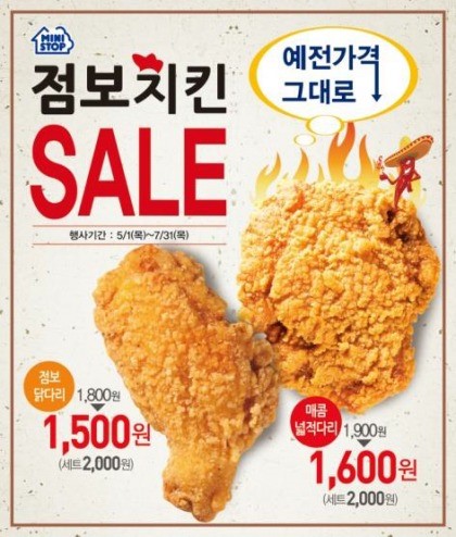 점포닭다리·매콤넓적다리 치킨 2종 ‘예전가격 그대로’