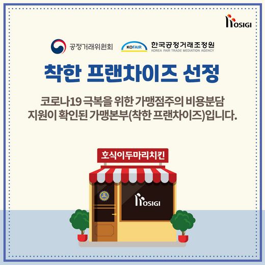 호식이두마리치킨, 창업시스템을 통해 가맹점 신규 늘어