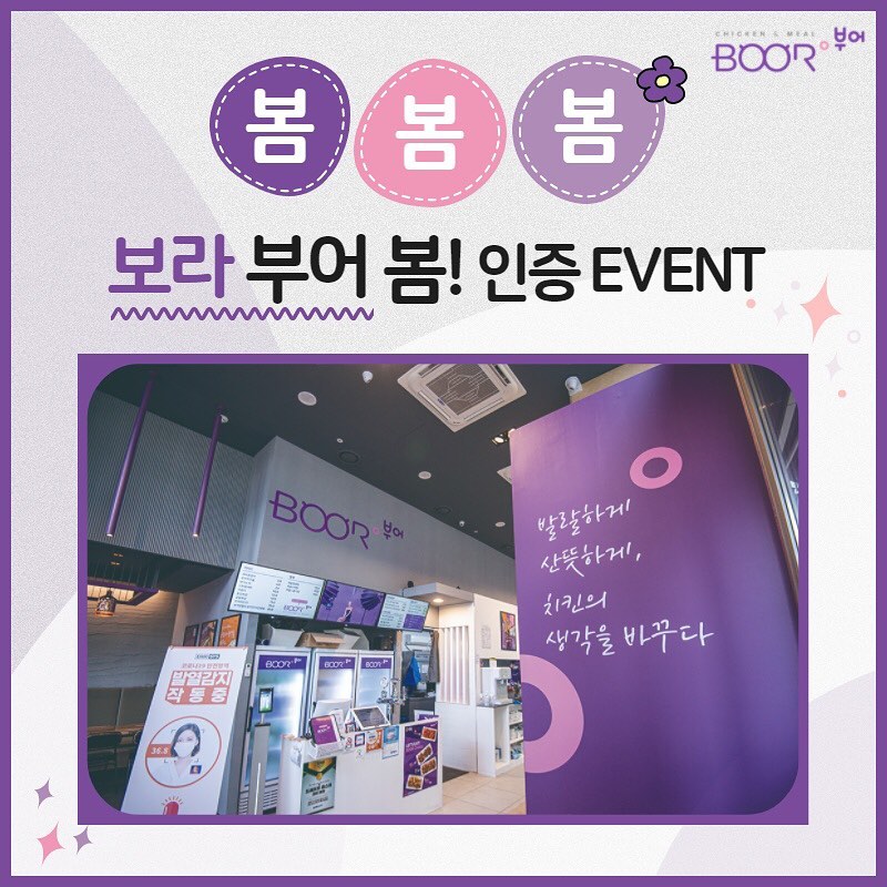 부어치킨, 봄봄봄!! 보라보라한 부어 봄 이벤트 … 4월30일까지
