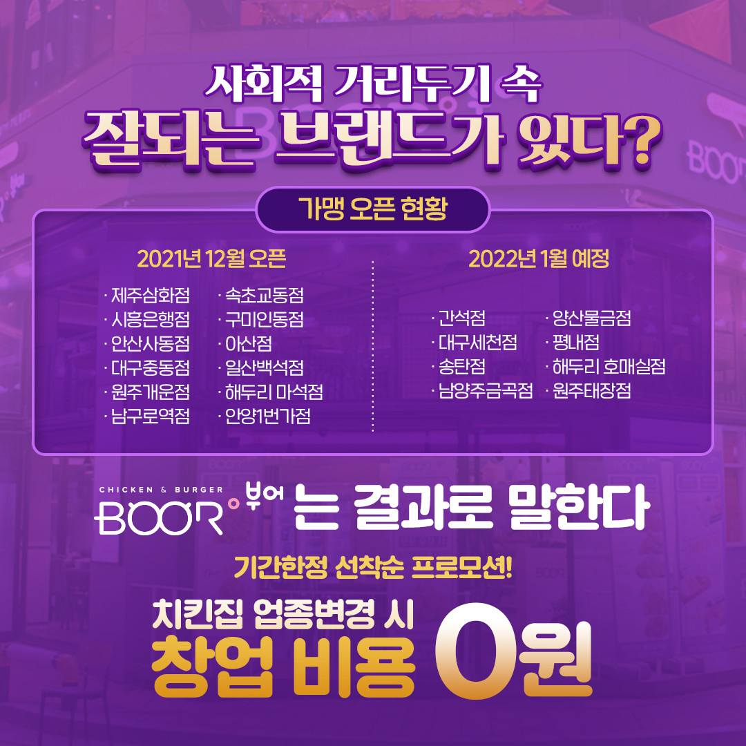 부어치킨, 결과로 말한다 … 1월 8개 가맹점 오픈