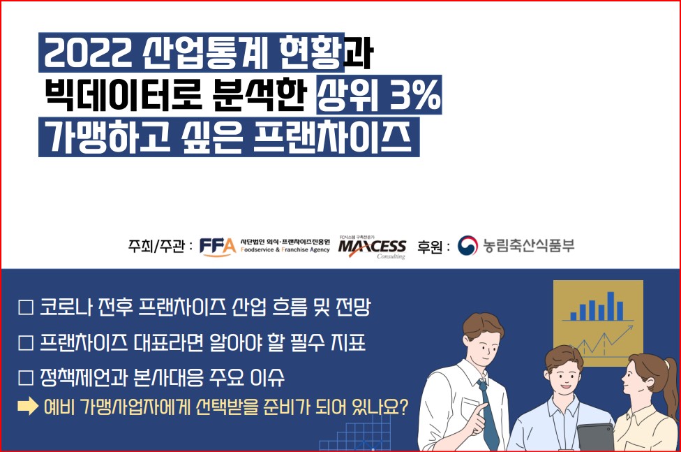 (사)외식·프랜차이즈진흥원, 2022 산업통계 현황보고 세미나  … 22일 개최예정