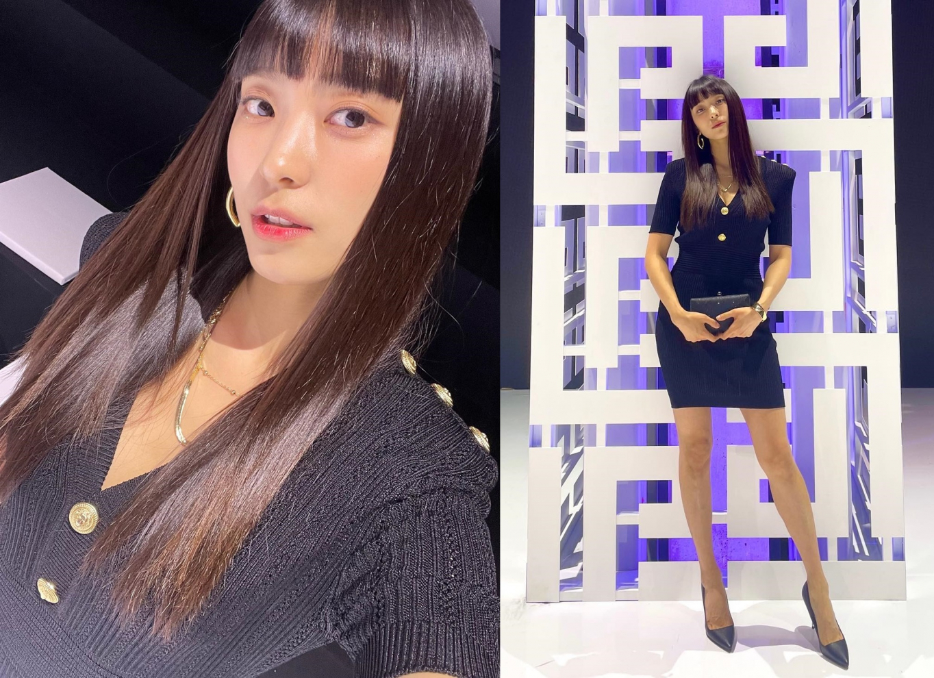 씨스타 출신 보라, 쿨한 뱅헤어+우아한 밀착 니트 드레스