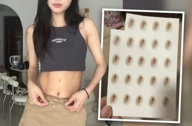 다리 길어 보이게中여성들 몸에 붙인 스티커… 알고보니 가짜 배꼽