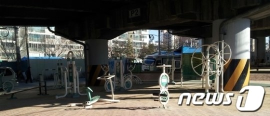 중구, 서대전육교 밑 체육시설 설치 완료