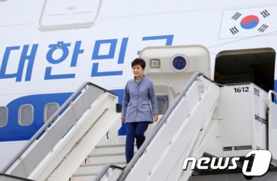 벨기에 브뤼셀 도착한 朴 대통령