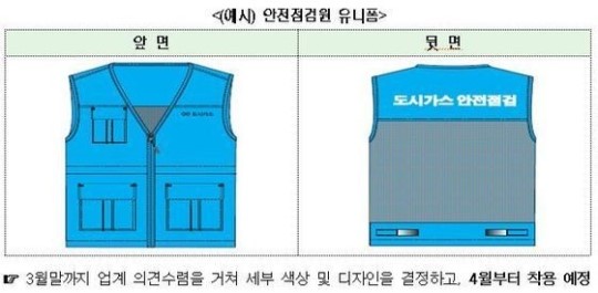 도시가스 점검원 복장 통일된다