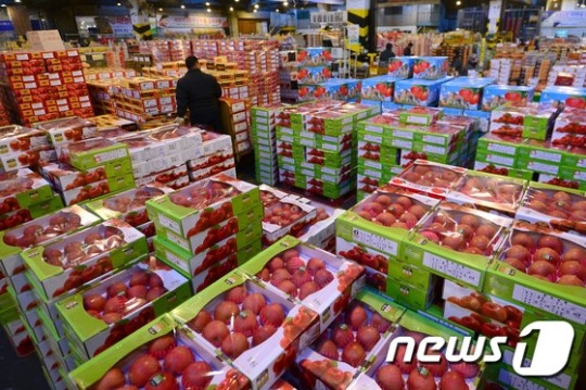 설 앞둔 청과시장 바쁘다 바빠