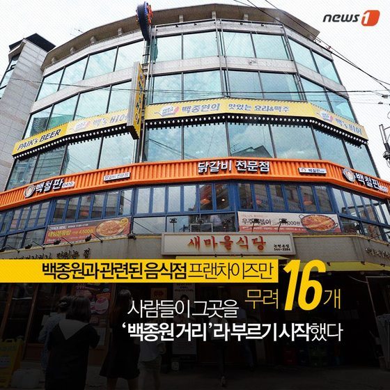 [카드뉴스] 점심은 홍콩반점, 후식은 빽다방! … 논현동 백종원 거리를 아시나요?