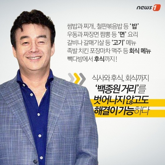 [카드뉴스] 점심은 홍콩반점, 후식은 빽다방! … 논현동 백종원 거리를 아시나요?