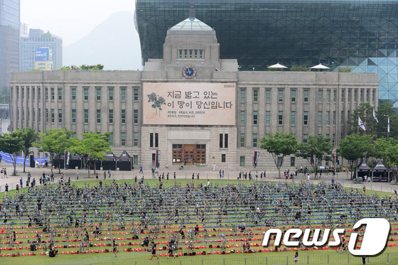 서울광장에서 열린 듀애슬론