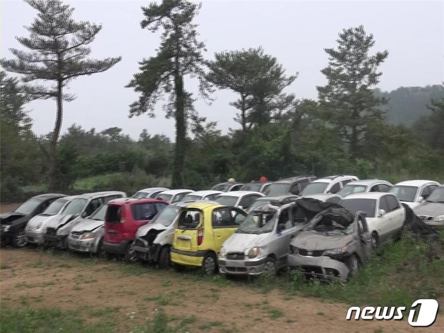 제주경찰, 폐차 58대 밭에 보관한 60대 업자 적발