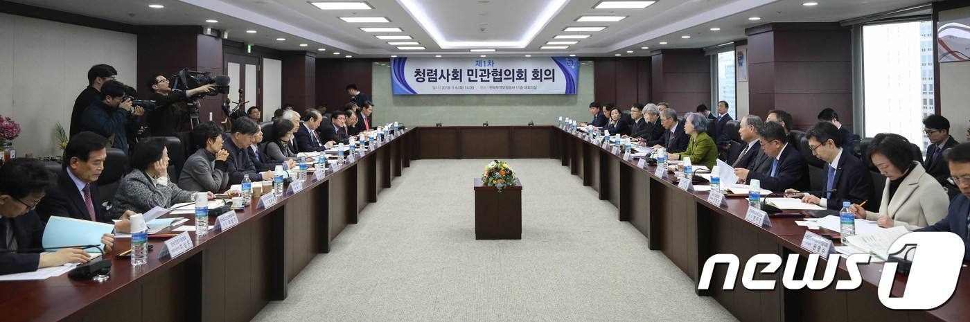제1차 청렴사회 민관협의회 회의