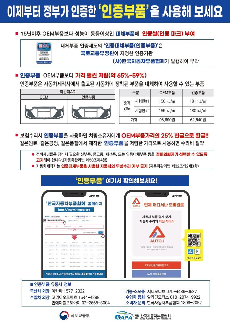 차량정비 견적시스템에 대체부품 담는다…수리비용 절감 효과