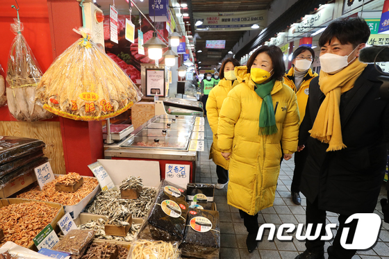 심상정 후보, 고척근린시장 방문
