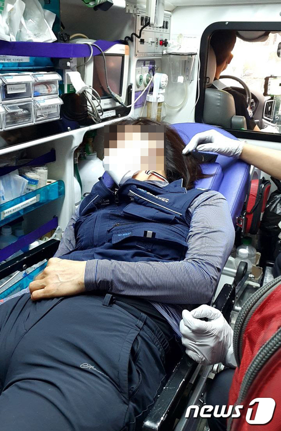 응급실 실려가는 서울도시가스 분회장